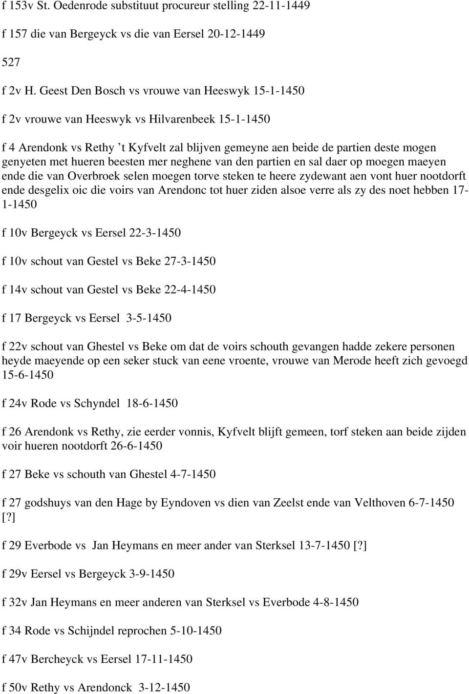 hueren beesten mer neghene van den partien en sal daer op moegen maeyen ende die van Overbroek selen moegen torve steken te heere zydewant aen vont huer nootdorft ende desgelix oic die voirs van