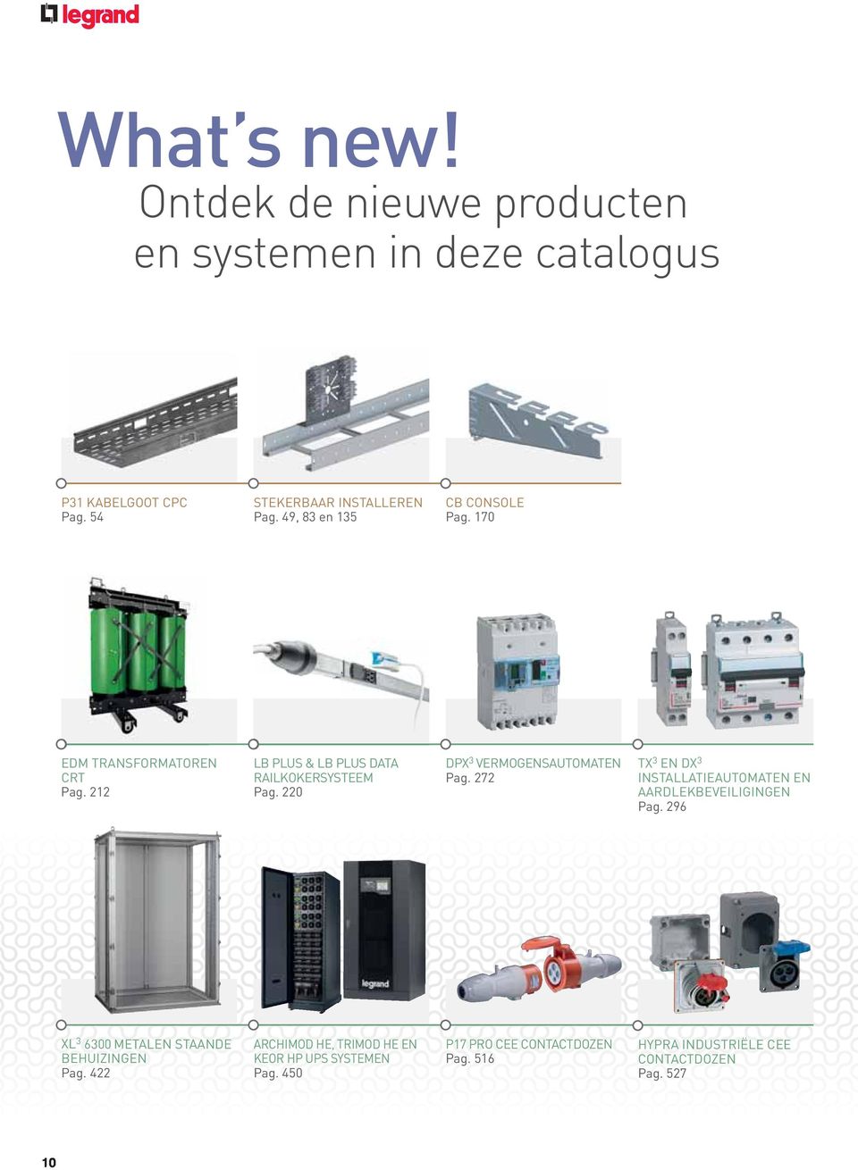 220 DPX 3 VERMOGENSAUTOMATEN Pag. 272 TX 3 EN DX 3 INSTALLATIEAUTOMATEN EN AARDLEKBEVEILIGINGEN Pag.