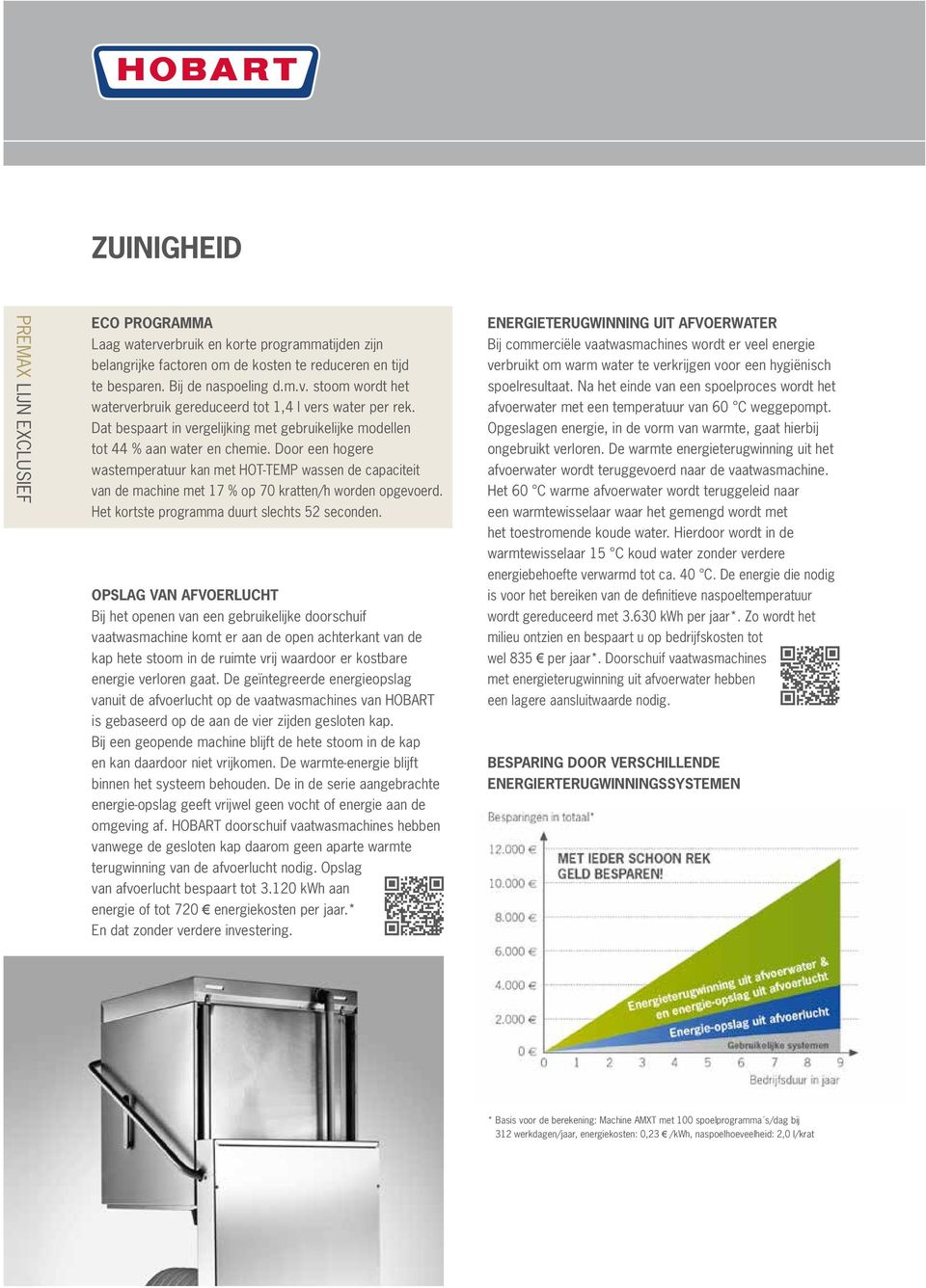 Door een hogere wastemperatuur kan met HOT-TEMP wassen de capaciteit van de machine met 17 % op 70 kratten/h worden opgevoerd. Het kortste programma duurt slechts 52 seconden.