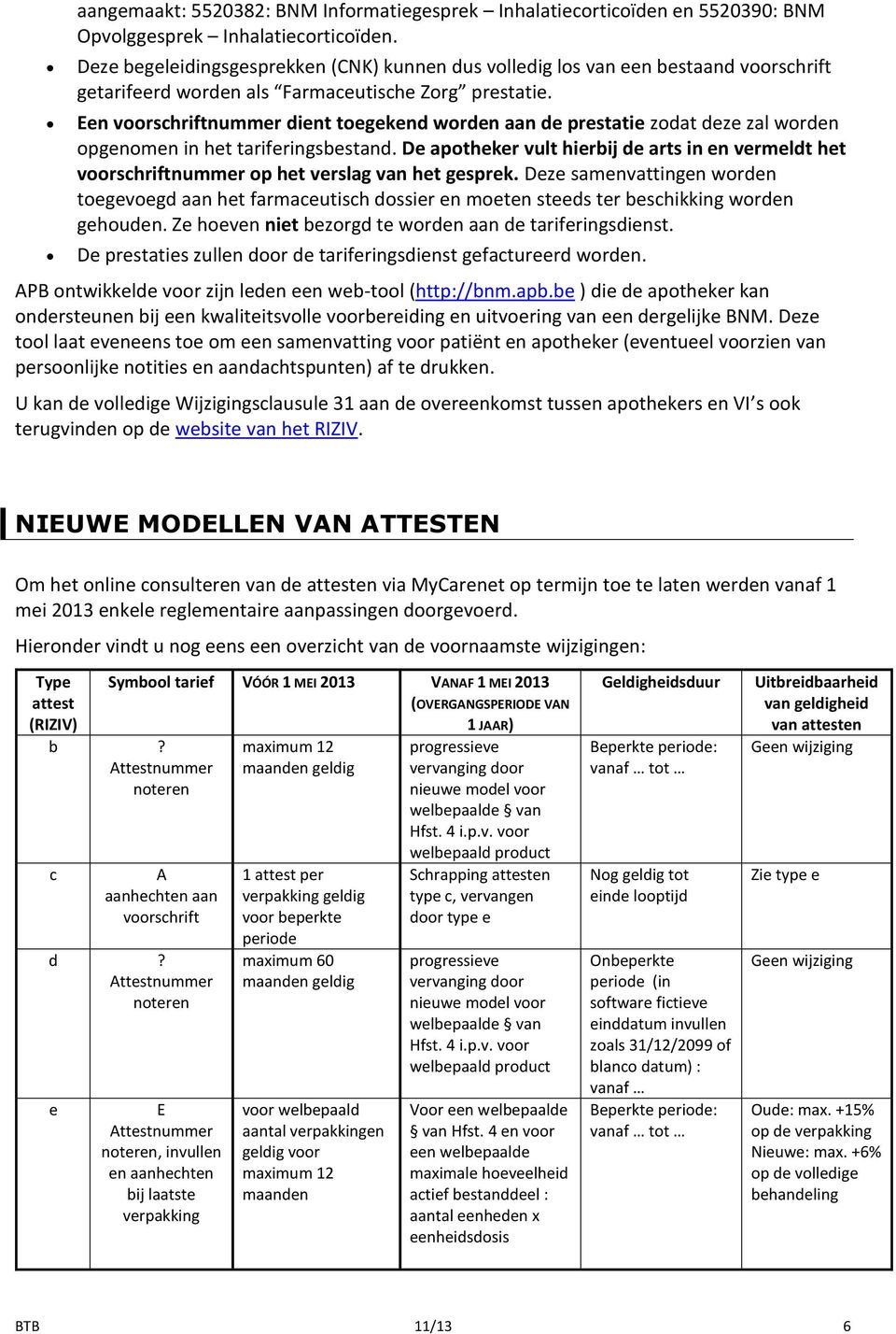 Een voorschriftnummer dient toegekend worden aan de prestatie zodat deze zal worden opgenomen in het tariferingsbestand.