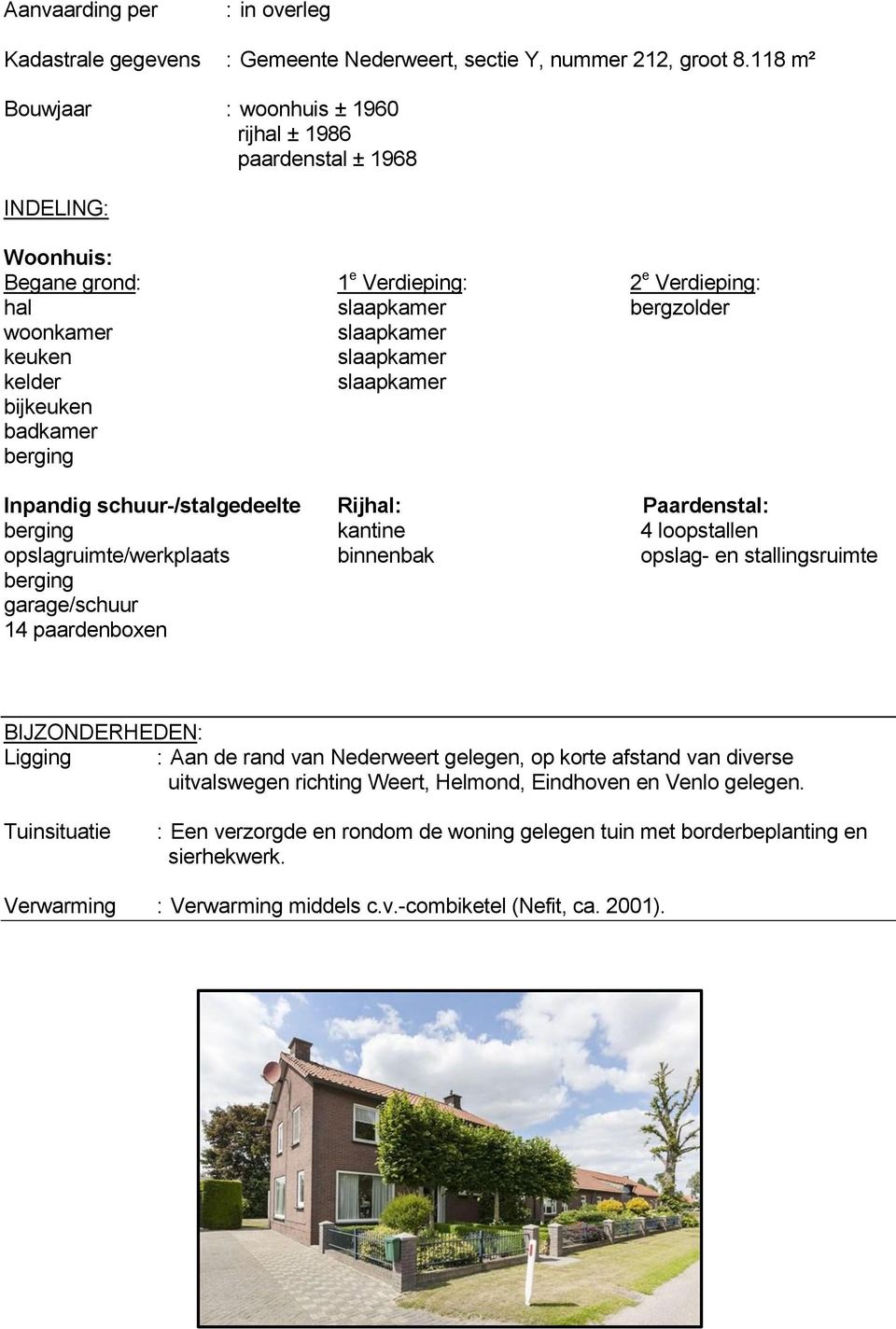 kelder slaapkamer bijkeuken badkamer berging Inpandig schuur-/stalgedeelte Rijhal: Paardenstal: berging kantine 4 loopstallen opslagruimte/werkplaats binnenbak opslag- en stallingsruimte berging