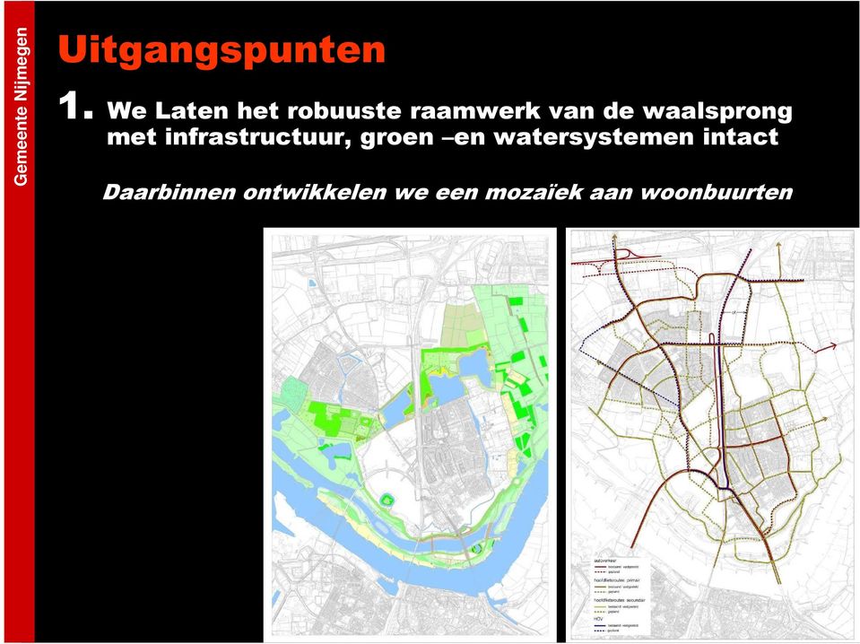 waalsprong met infrastructuur, groen en