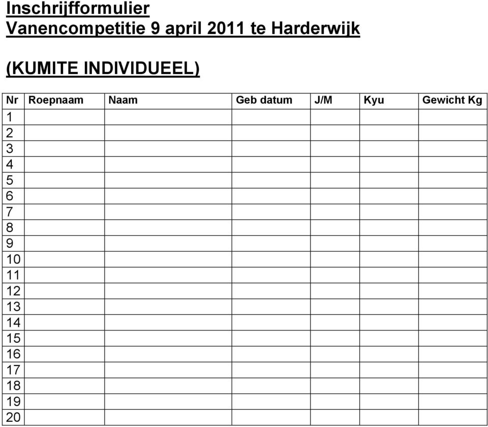 Harderwijk (KUMITE INDIVIDUEEL)