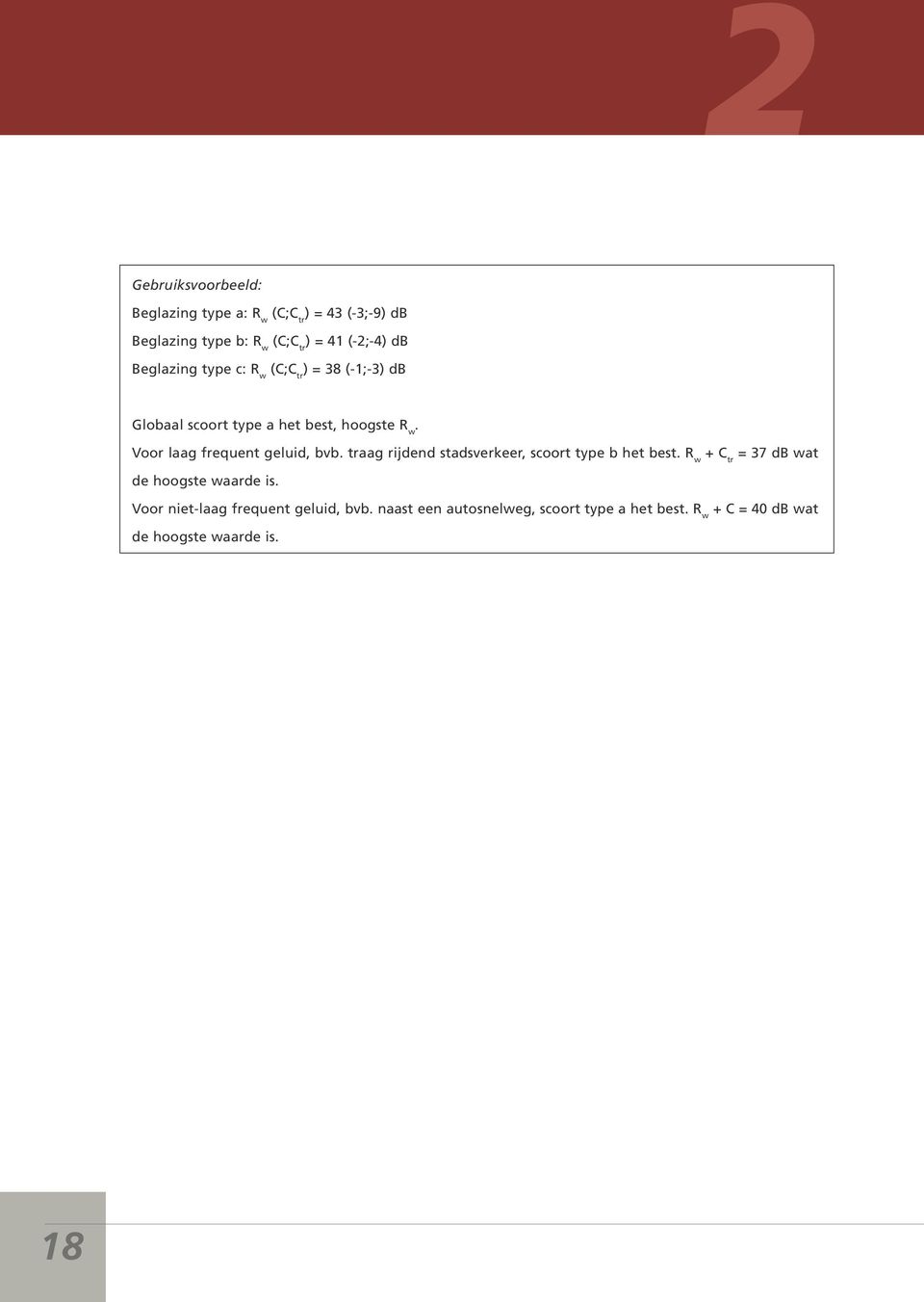 Voor laag frequent geluid, bvb. traag rijdend stadsverkeer, scoort type b het best.