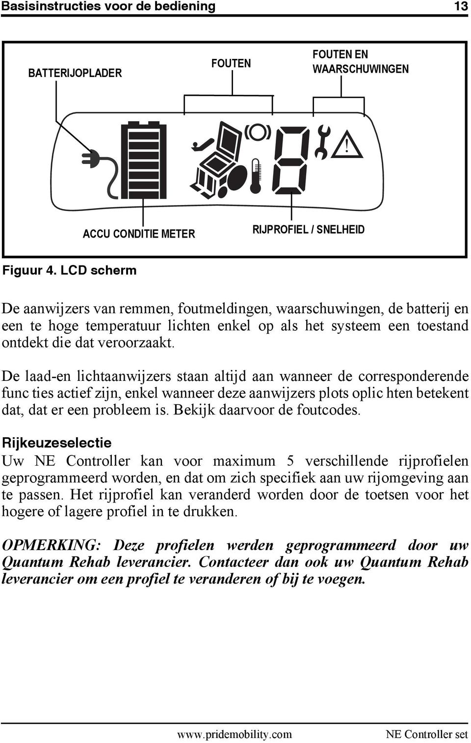 De laad-en lichtaanwijzers staan altijd aan wanneer de corresponderende func ties actief zijn, enkel wanneer deze aanwijzers plots oplic hten betekent dat, dat er een probleem is.