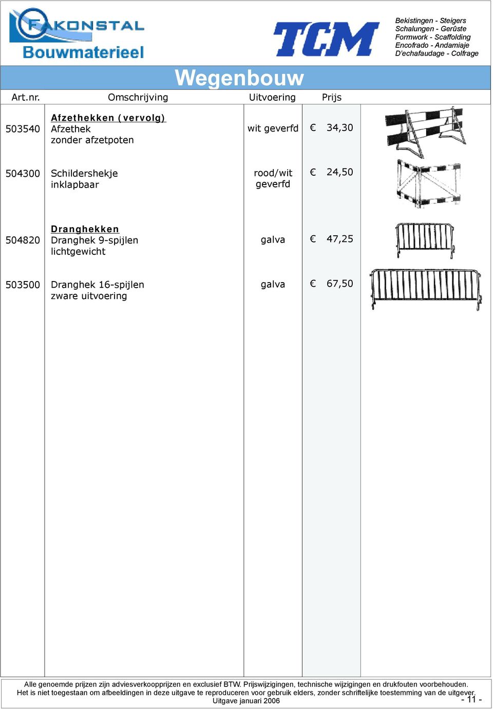 Schildershekje inklapbaar rood/wit,50 5080 Dranghekken