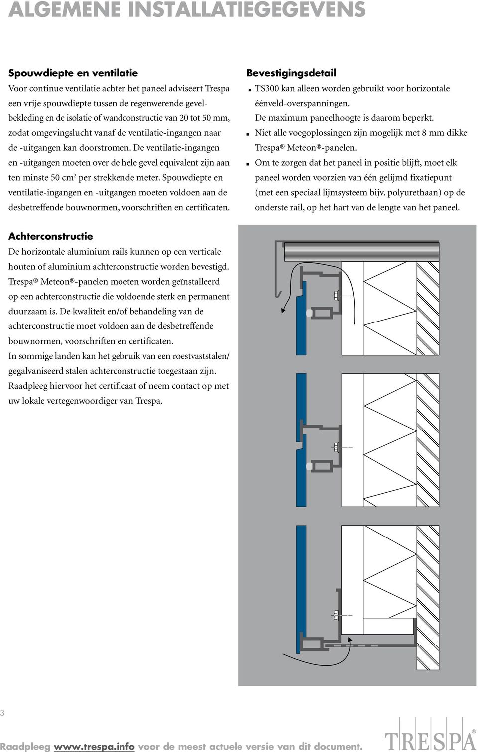 De ventilatie-ingangen en -uitgangen moeten over de hele gevel equivalent zijn aan ten minste 50 cm 2 per strekkende meter.