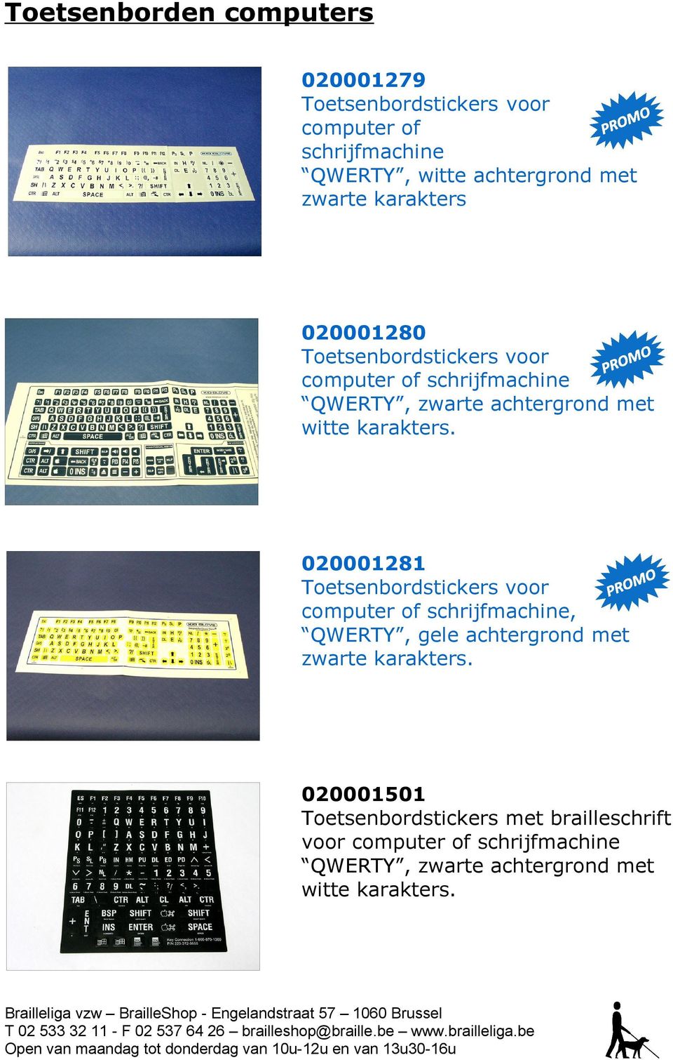 karakters. 020001281 Toetsenbordstickers voor computer of schrijfmachine, QWERTY, gele achtergrond met zwarte karakters.