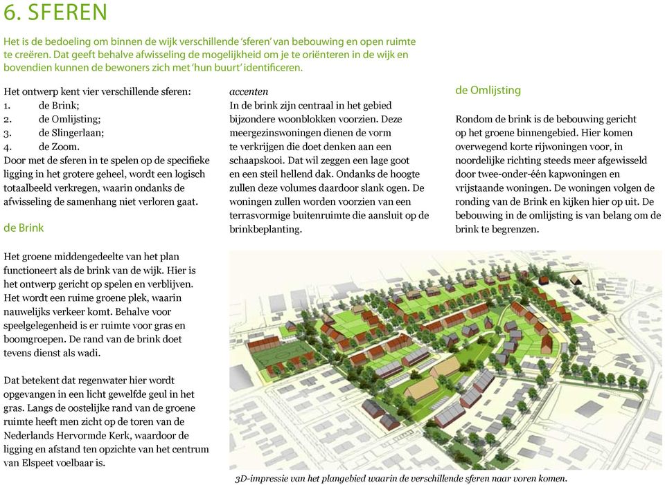 de Brink; 2. de Omlijsting; 3. de Slingerlaan; 4. de Zoom.