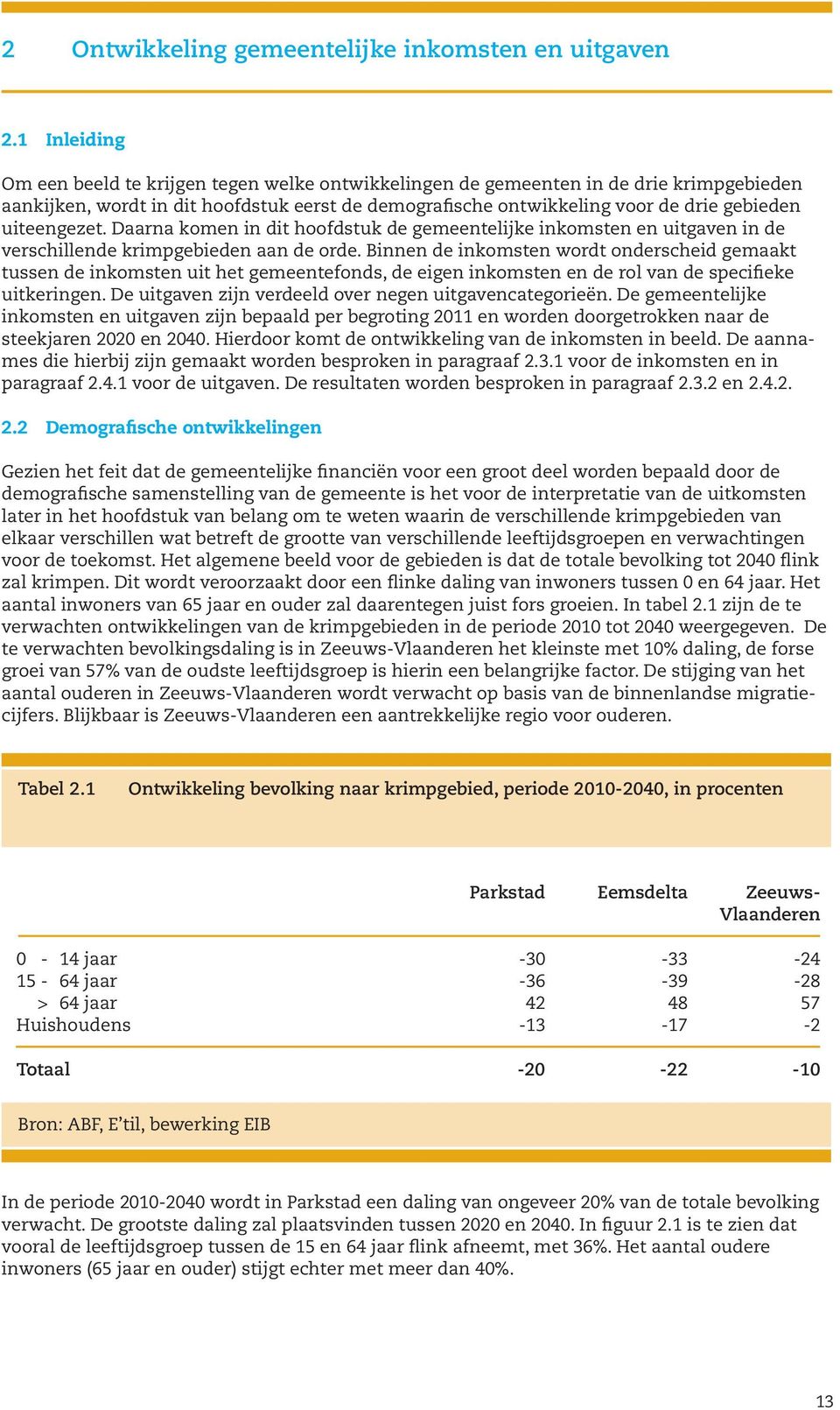 uiteengezet. Daarna komen in dit hoofdstuk de gemeentelijke inkomsten en uitgaven in de verschillende krimpgebieden aan de orde.