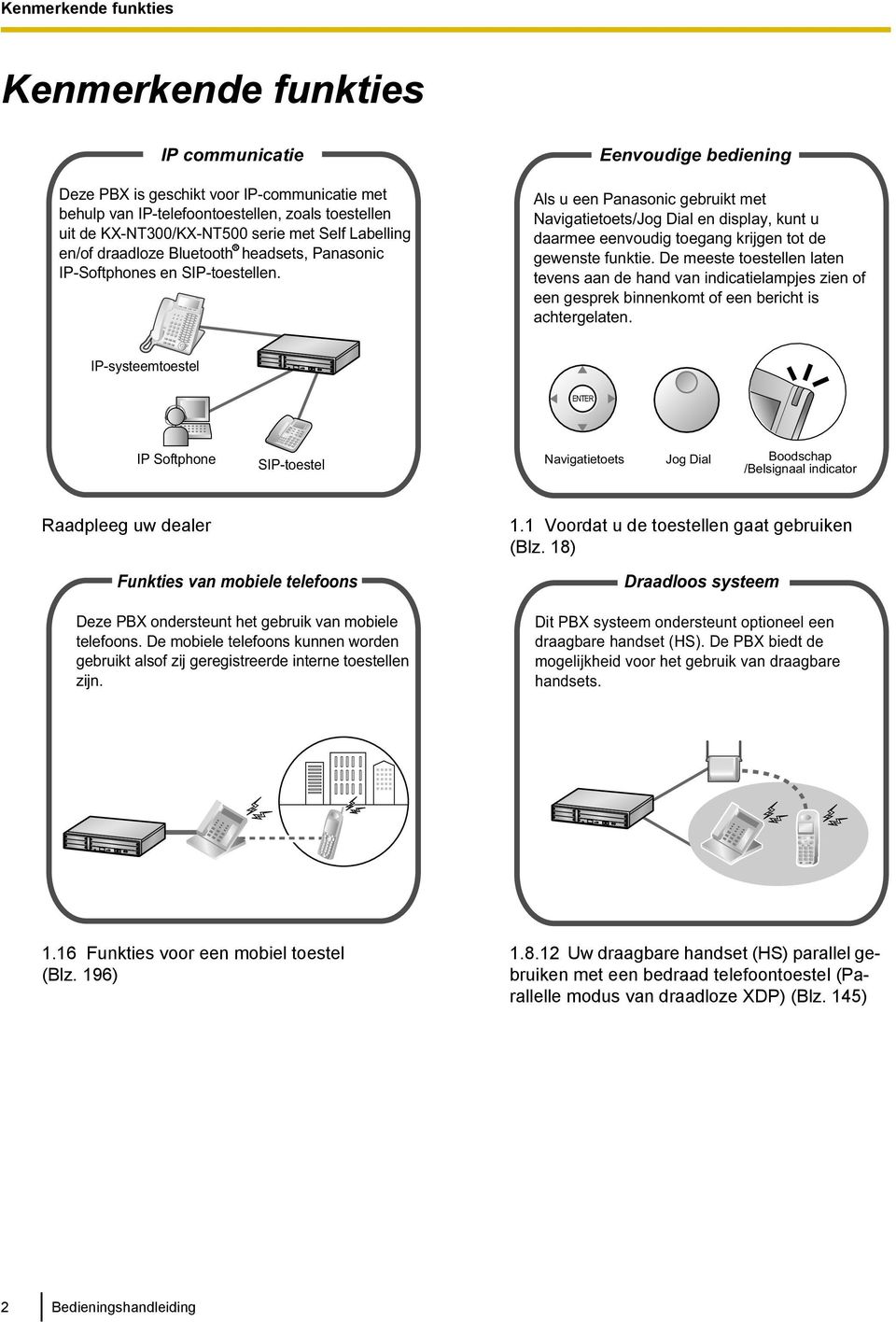 Eenvoudige bediening Als u een Panasonic gebruikt met Navigatietoets/Jog Dial en display, kunt u daarmee eenvoudig toegang krijgen tot de gewenste funktie.