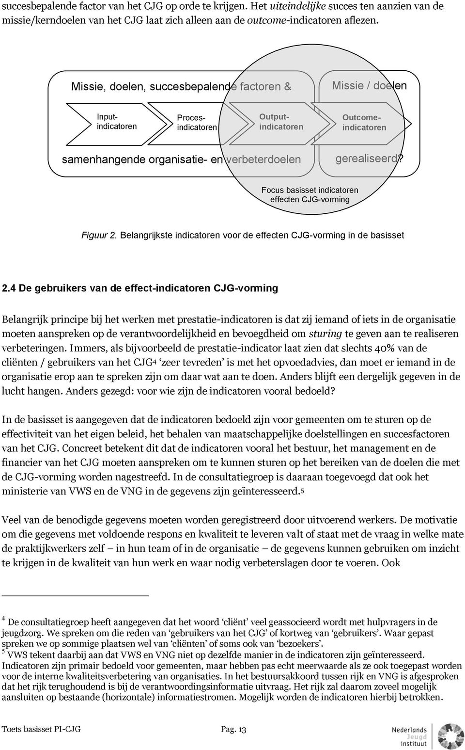 Focus basisset indicatoren effecten CJG-vorming Figuur 2. Belangrijkste indicatoren voor de effecten CJG-vorming in de basisset 2.