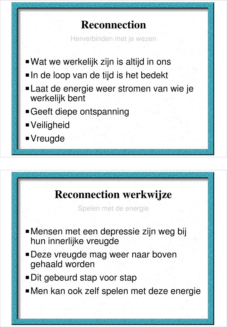 Reconnection werkwijze Spelen met de energie Mensen met een depressie zijn weg bij hun innerlijke vreugde