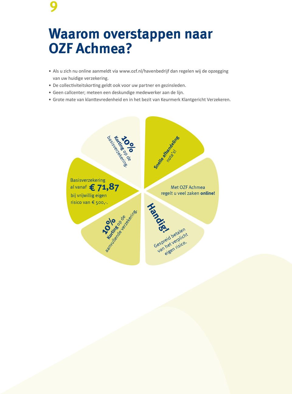 Grote mate van klanttevredenheid en in het bezit van Keurmerk Klantgericht Verzekeren. 10% Korting op de basisverzekering. Snelle afhandeling nota s!