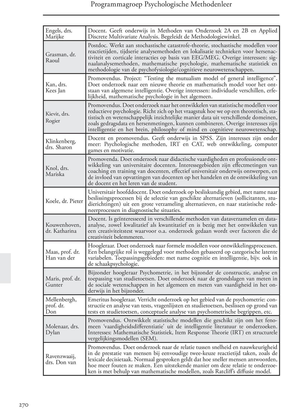 Begeleidt de Methodologiewinkel. Postdoc.