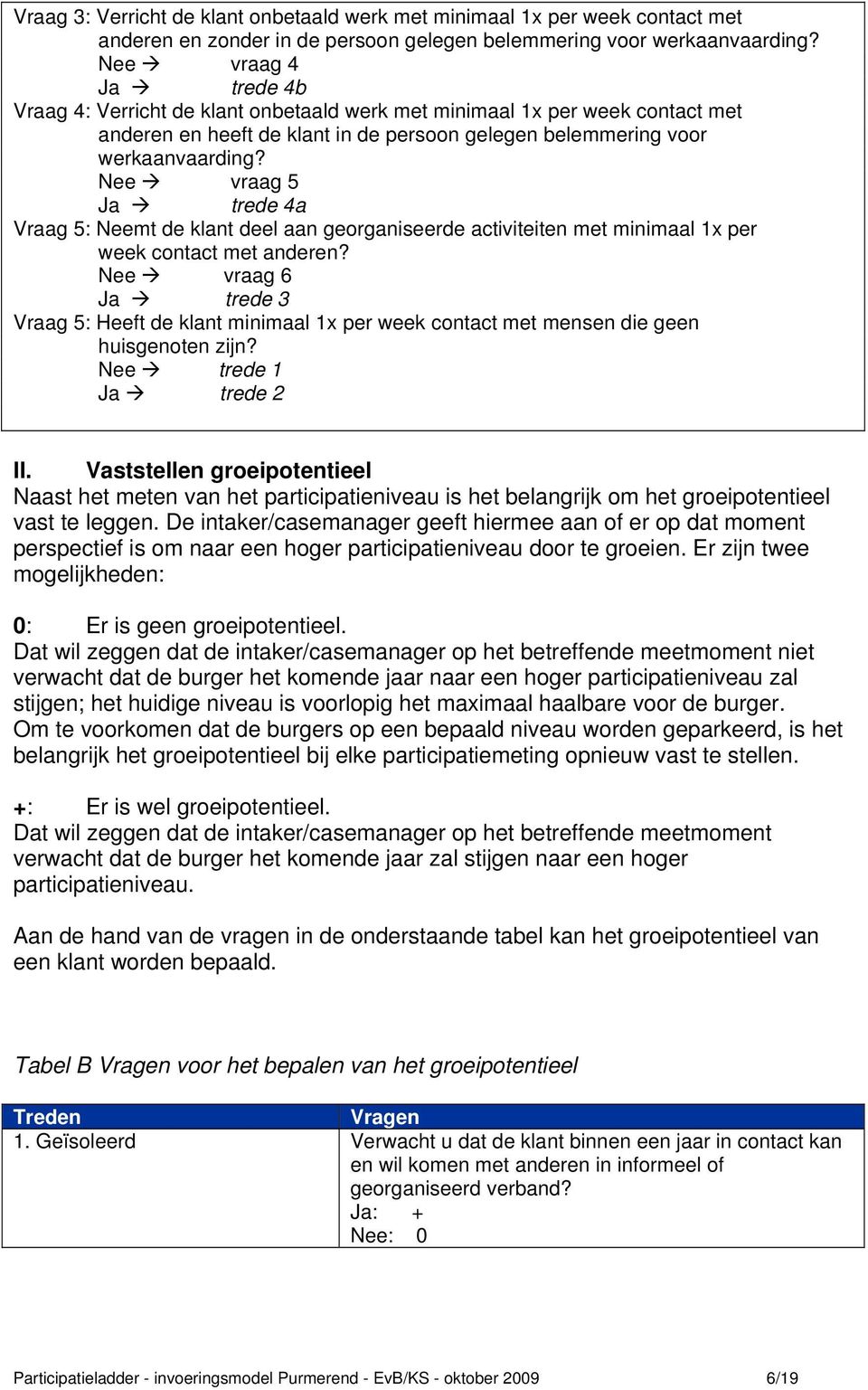 Nee vraag 5 Ja trede 4a Vraag 5: Neemt de klant deel aan georganiseerde activiteiten met minimaal 1x per week contact met anderen?