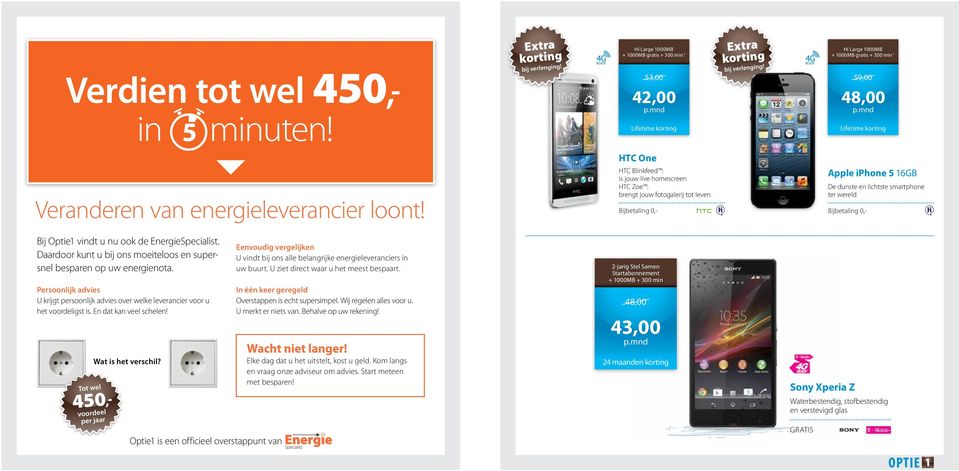 Persoonlijk advies U krijgt persoonlijk advies over welke leverancier voor u het voordeligst is. En dat kan veel schelen! Tot wel 450,- voordeel per jaar Wat is het verschil?