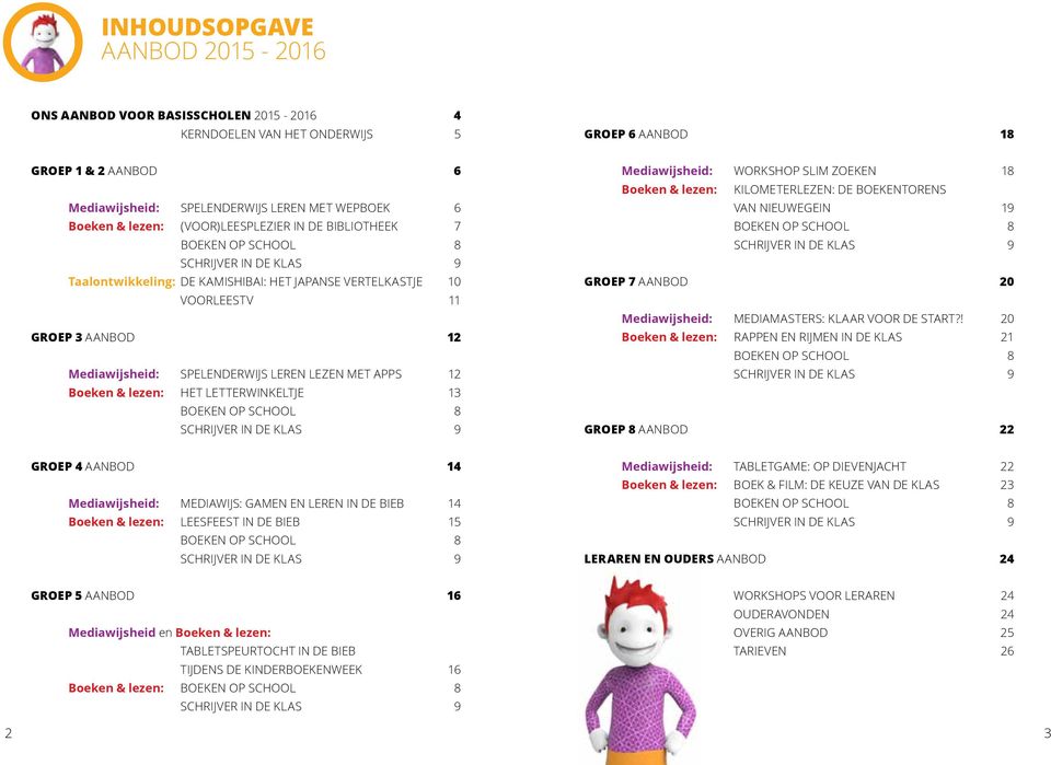 Boeken & lezen: het letterwinkeltje 13 boeken op school 8 schrijver in de klas 9 Mediawijsheid: workshop slim zoeken 18 Boeken & lezen: kilometerlezen: de boekentorens van nieuwegein 19 boeken op