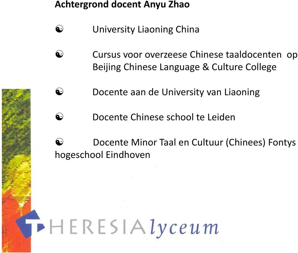 College Docente aan de University van Liaoning Docente Chinese school