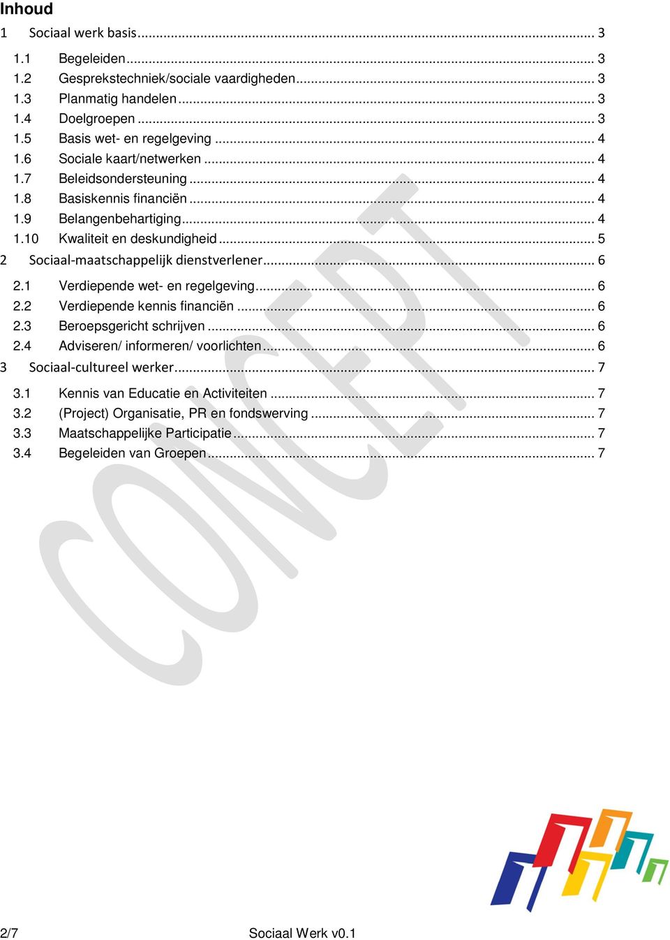 .. 5 2 Sociaal-maatschappelijk dienstverlener... 6 2.1 Verdiepende wet- en regelgeving... 6 2.2 Verdiepende kennis financiën... 6 2.3 Beroepsgericht schrijven... 6 2.4 Adviseren/ informeren/ voorlichten.