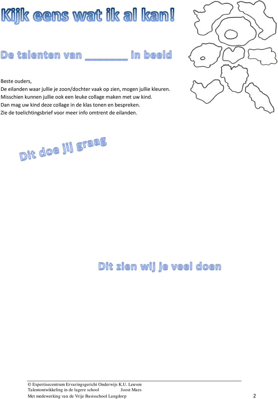 Dan mag uw kind deze collage in de klas tonen en bespreken.