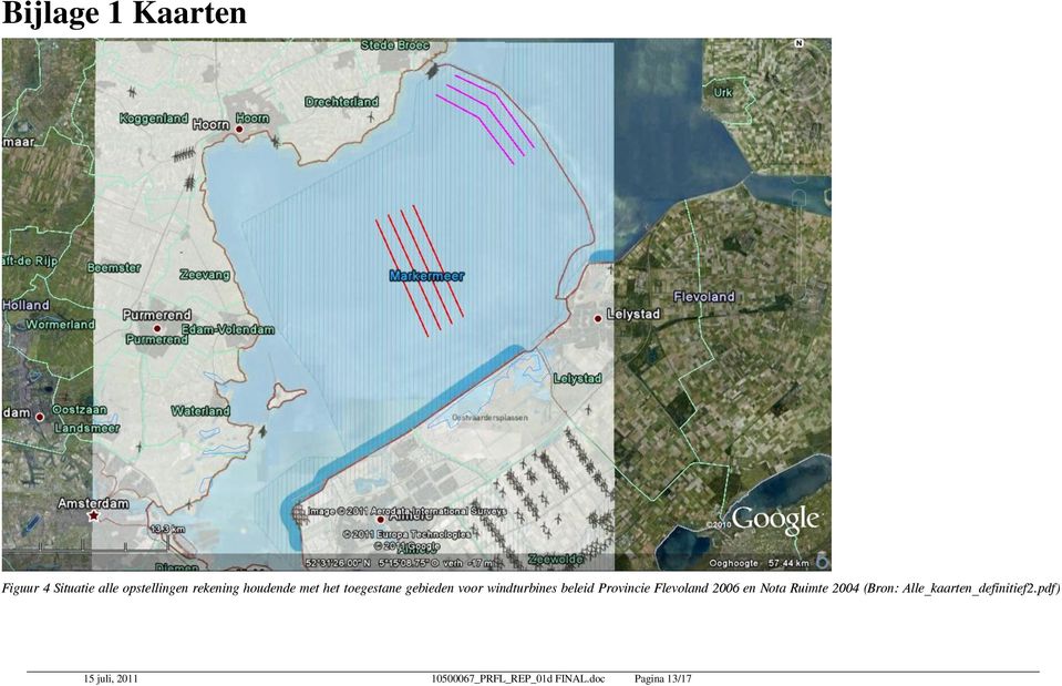 Provincie Flevoland 2006 en Nota Ruimte 2004 (Bron: