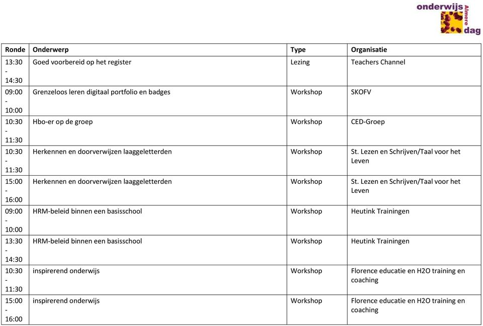 Lezen en Schrijven/Taal voor het Leven HRMbeleid binnen een basisschool Workshop Heutink Trainingen HRMbeleid binnen een basisschool Workshop Heutink