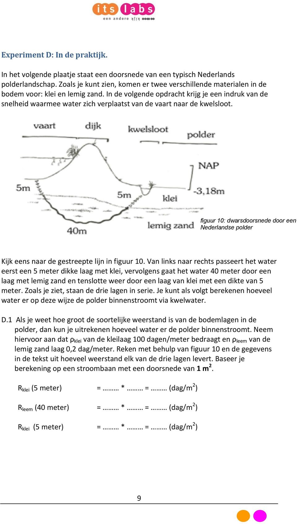 In de volgende opdracht krijg je een indruk van de snelheid waarmee water zich verplaatst van de vaart naar de kwelsloot.