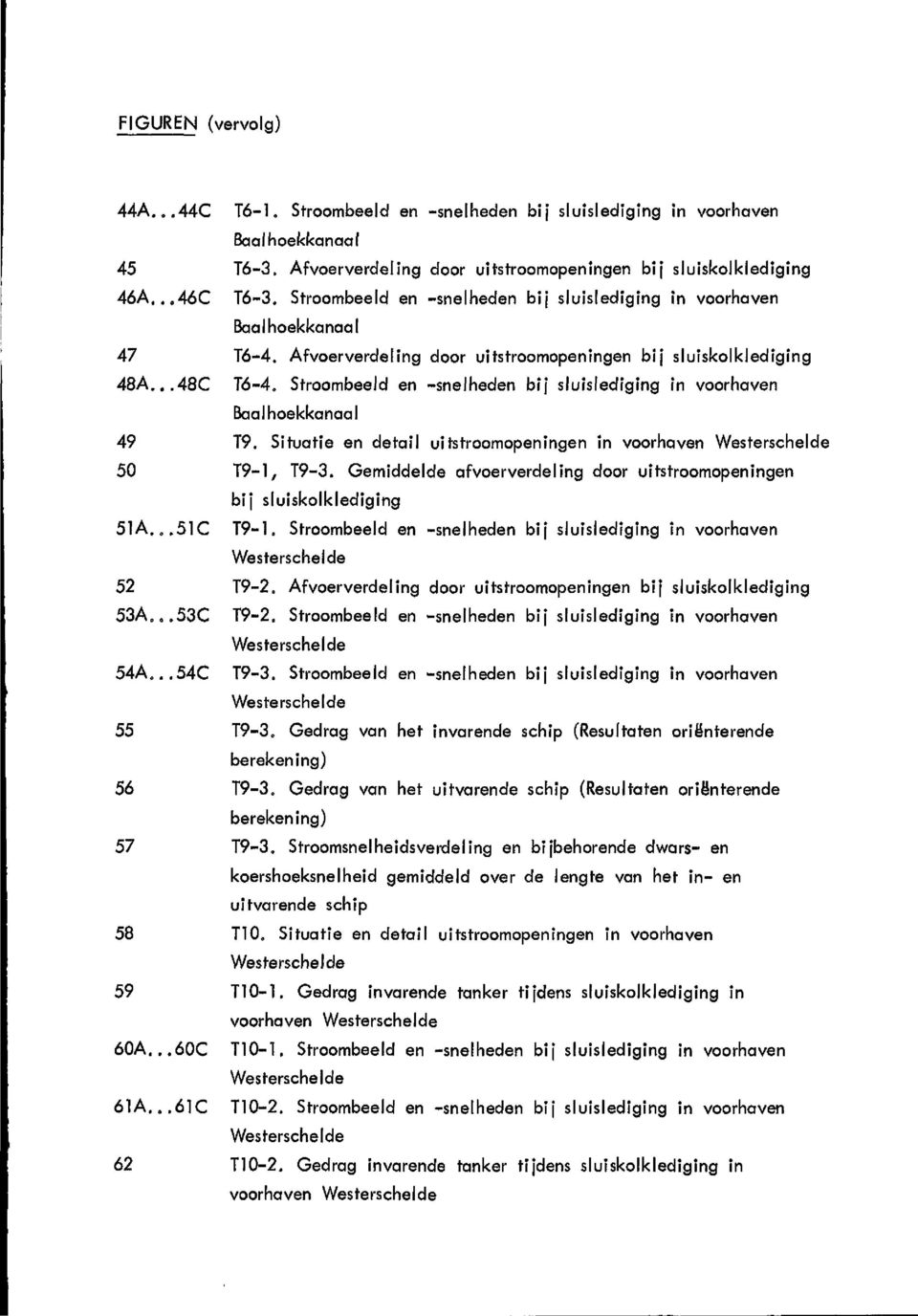 Stroombeeld en -snelheden bij sluislediging in voorhoven Baalhoekkanaal 49 T9. Situatie en detail uitstroomopeningen in voorhoven Westerschelde 50 T9-1, T9-3.