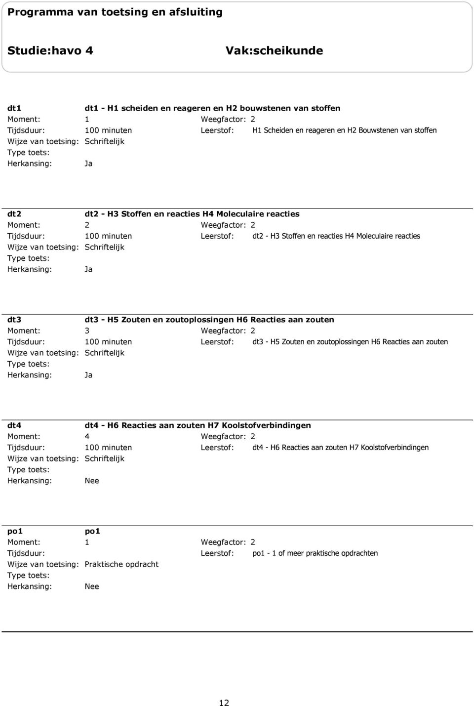 reacties dt dt - H5 Zouten en zoutoplossingen H6 Reacties aan