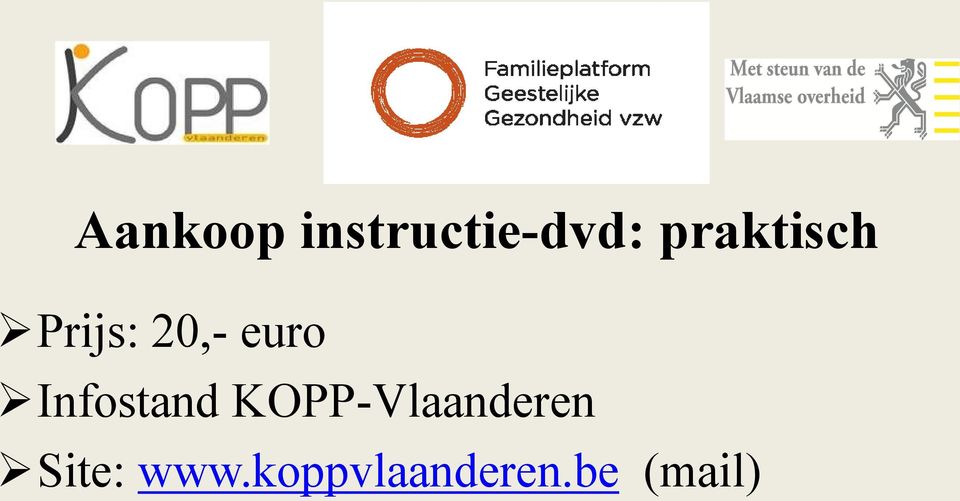 Infostand KOPP-Vlaanderen