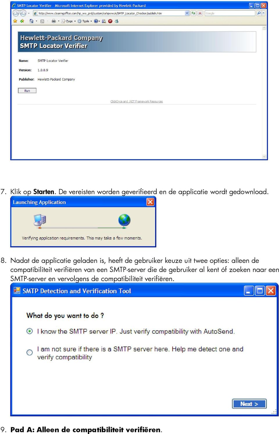 compatibiliteit verifiëren van een SMTP-server die de gebruiker al kent óf zoeken naar een