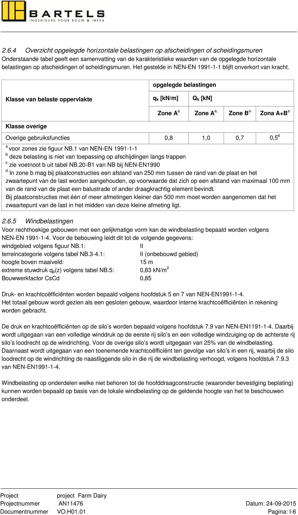 opgelegde belastingen Klasse van belaste oppervlakte q k [kn/m] Q k [kn] Klasse overige Zone A a Zone A a, Zone B a Zona A+B a Overige gebruiksfuncties 0,8 1,0 0,7 0,5 c a voor zones zie figuur NB.