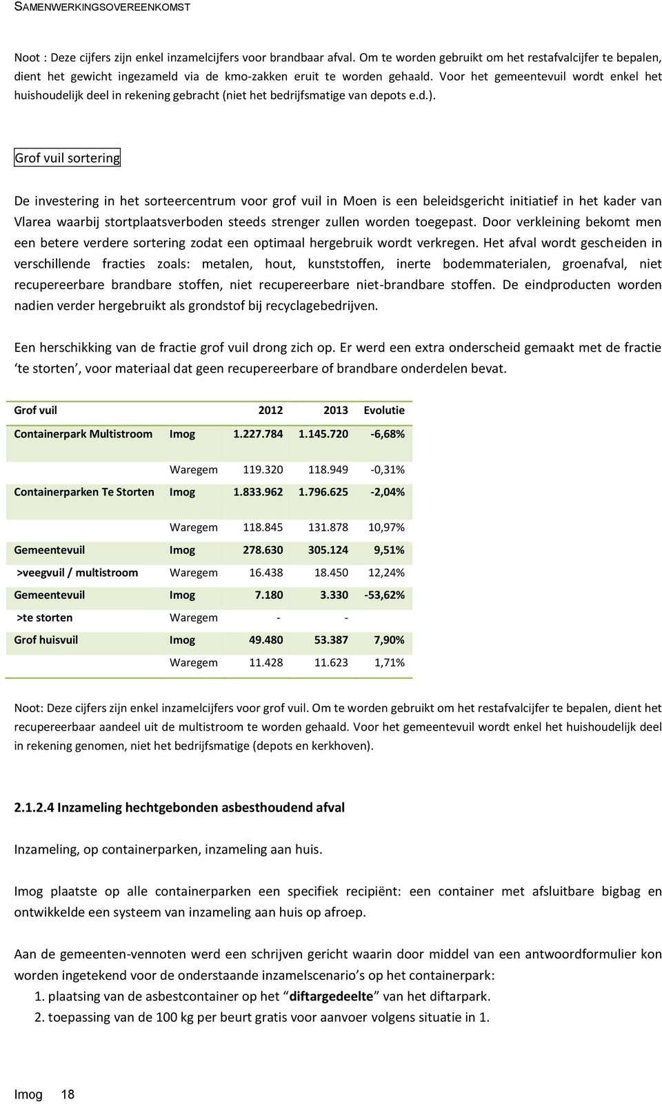 Voor het gemeentevuil wordt enkel het huishoudelijk deel in rekening gebracht (niet het bedrijfsmatige van depots e.d.).