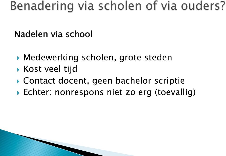 } Contact docent, geen bachelor