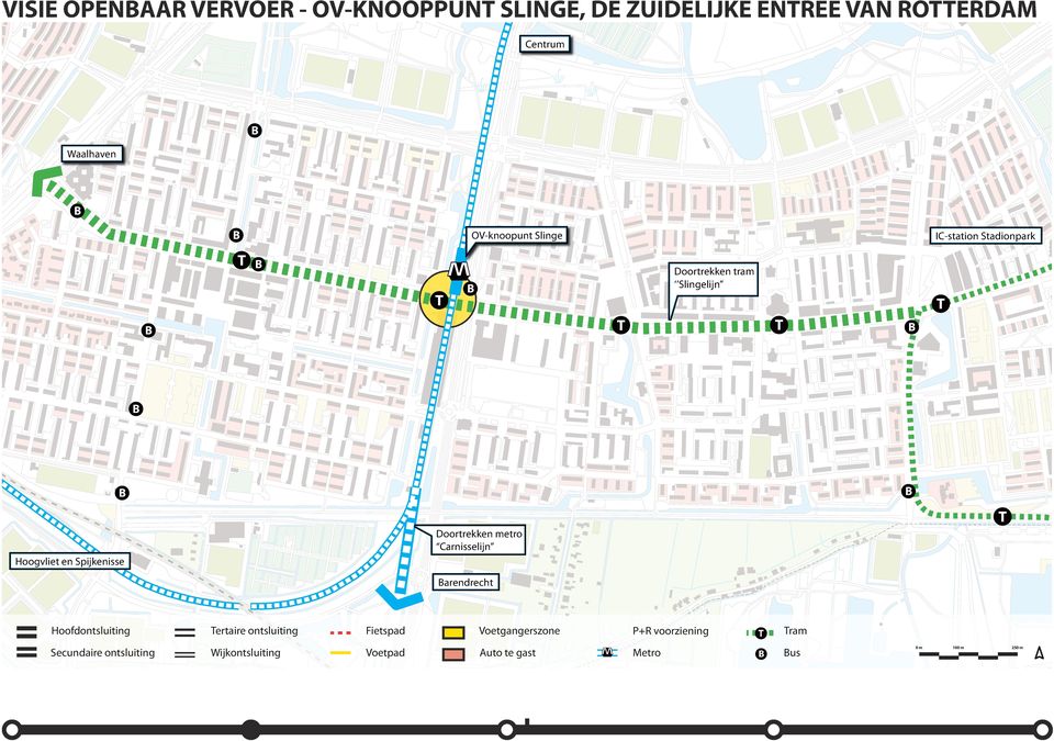 Spijkenisse Doortrekken metro Carnisselijn T Barendrecht Hoofdontsluiting Tertaire ontsluiting Fietspad