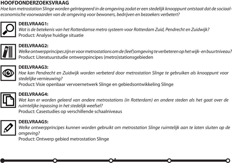 Product: Analyse huidige situatie DEELVRAAG2: Welke ontwerpprincipes zijn er voor metrostations om de (leef)omgeving te verbeteren op het wijk- en buurtniveau?