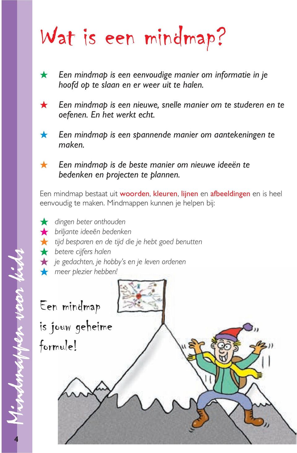 Een mindmap is de beste manier om nieuwe ideeën te bedenken en projecten te plannen. Een mindmap bestaat uit woorden, kleuren, lijnen en afbeeldingen en is heel eenvoudig te maken.