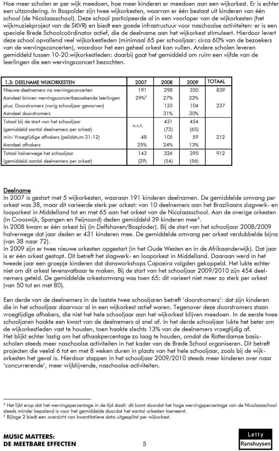 Deze school participeerde al in een voorloper van de wijkorkesten (het wijkmuziekproject van de SKVR) en biedt een goede infrastructuur voor naschoolse activiteiten: er is een speciale Brede