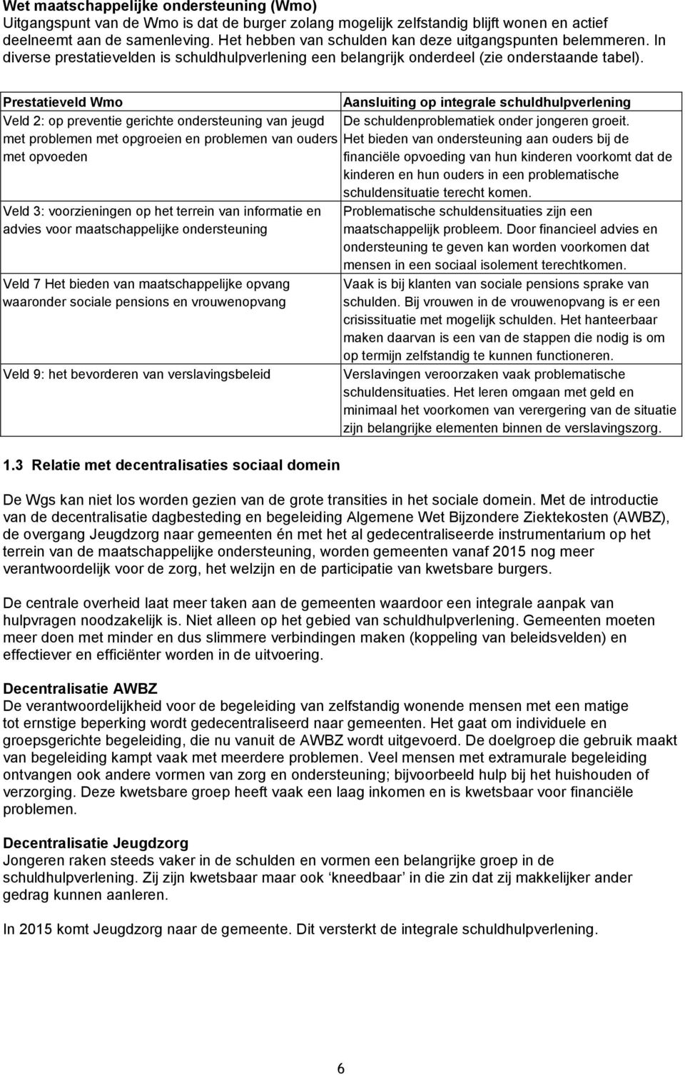 Prestatieveld Wmo Aansluiting op integrale schuldhulpverlening Veld 2: op preventie gerichte ondersteuning van jeugd De schuldenproblematiek onder jongeren groeit.