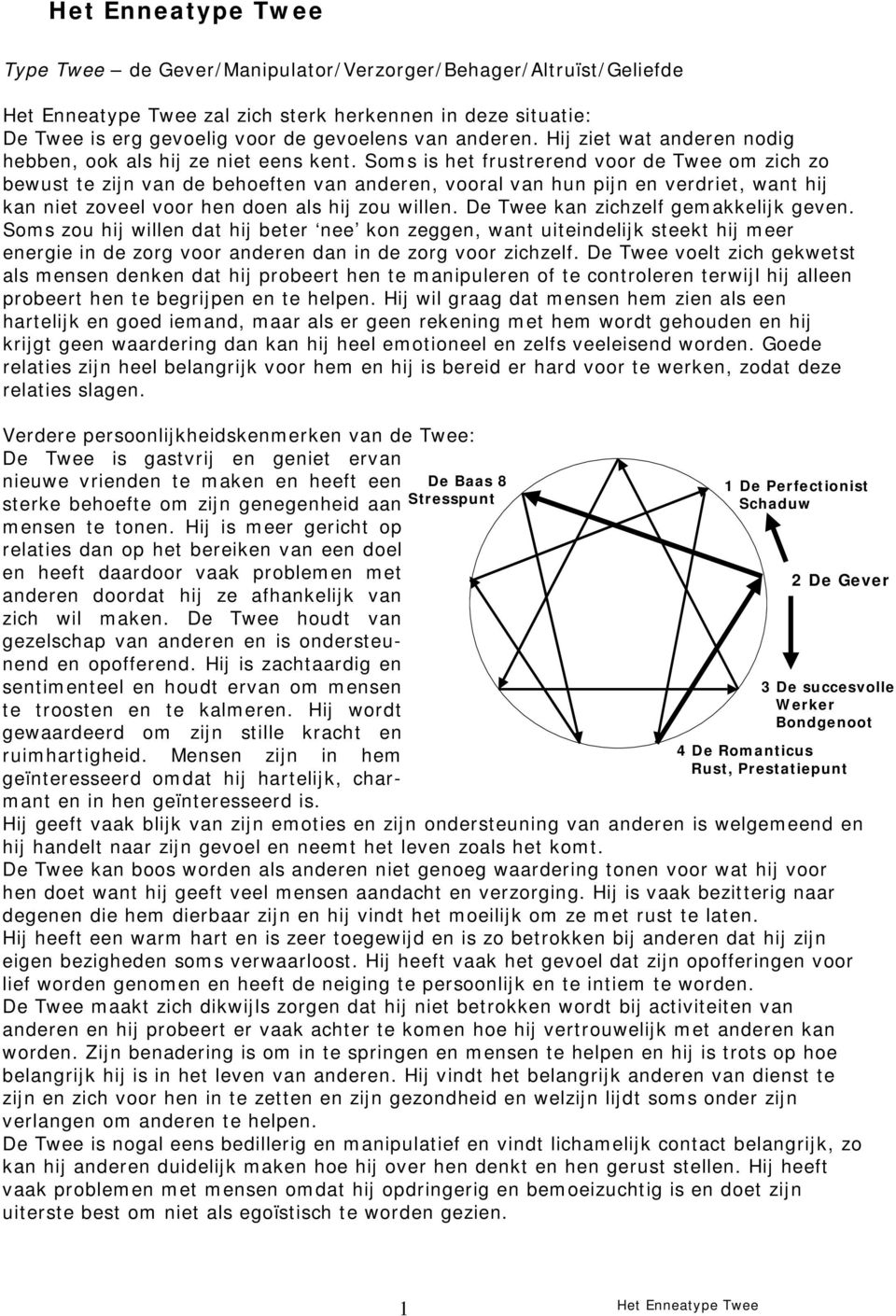 Soms is het frustrerend voor de Twee om zich zo bewust te zijn van de behoeften van anderen, vooral van hun pijn en verdriet, want hij kan niet zoveel voor hen doen als hij zou willen.