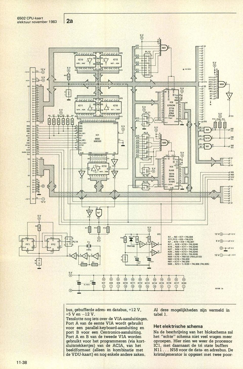 / NCIOSCI SYNC 37 ;,,,n o Wei 136 3 (65CO2) 1 6 7 7 26 1C1 ó N 3.. N. \ - 15,17, / zon.'/ 2 15 1 51- Al 15 519 12 25 IC6 op EPROM 2716 2732 276 27128 All 11.6 1 GNO wo I. u vcc lo.