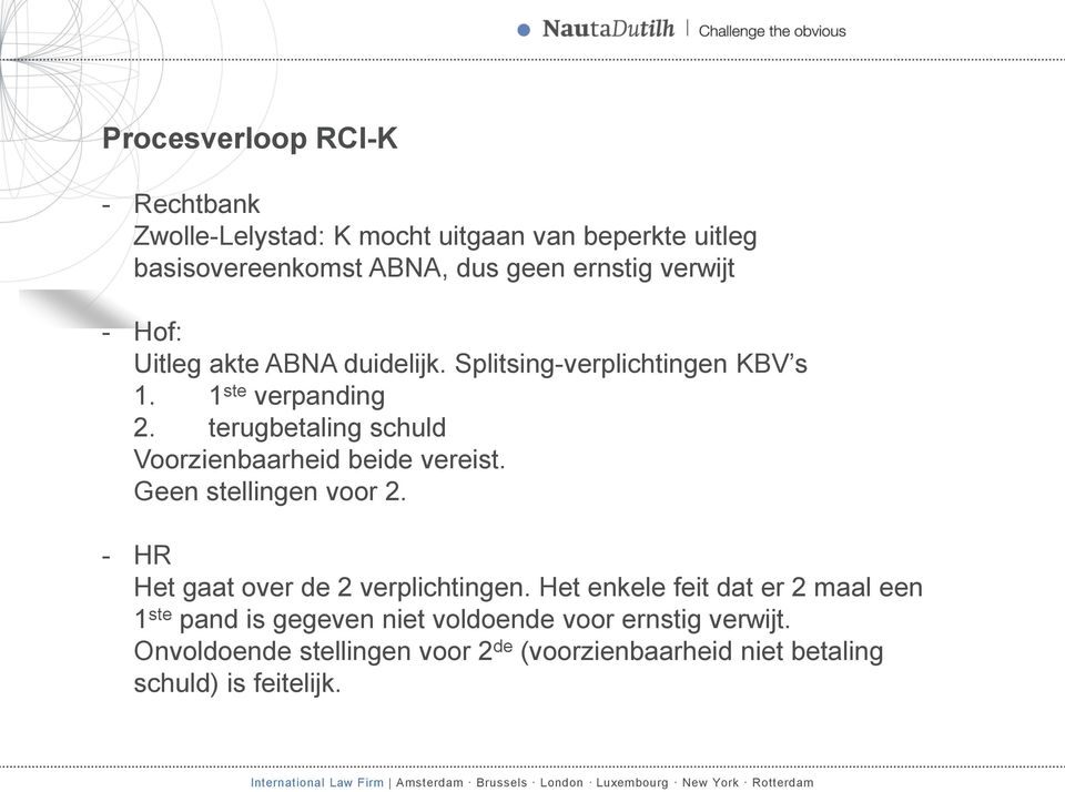 terugbetaling schuld Voorzienbaarheid beide vereist. Geen stellingen voor 2. - HR Het gaat over de 2 verplichtingen.