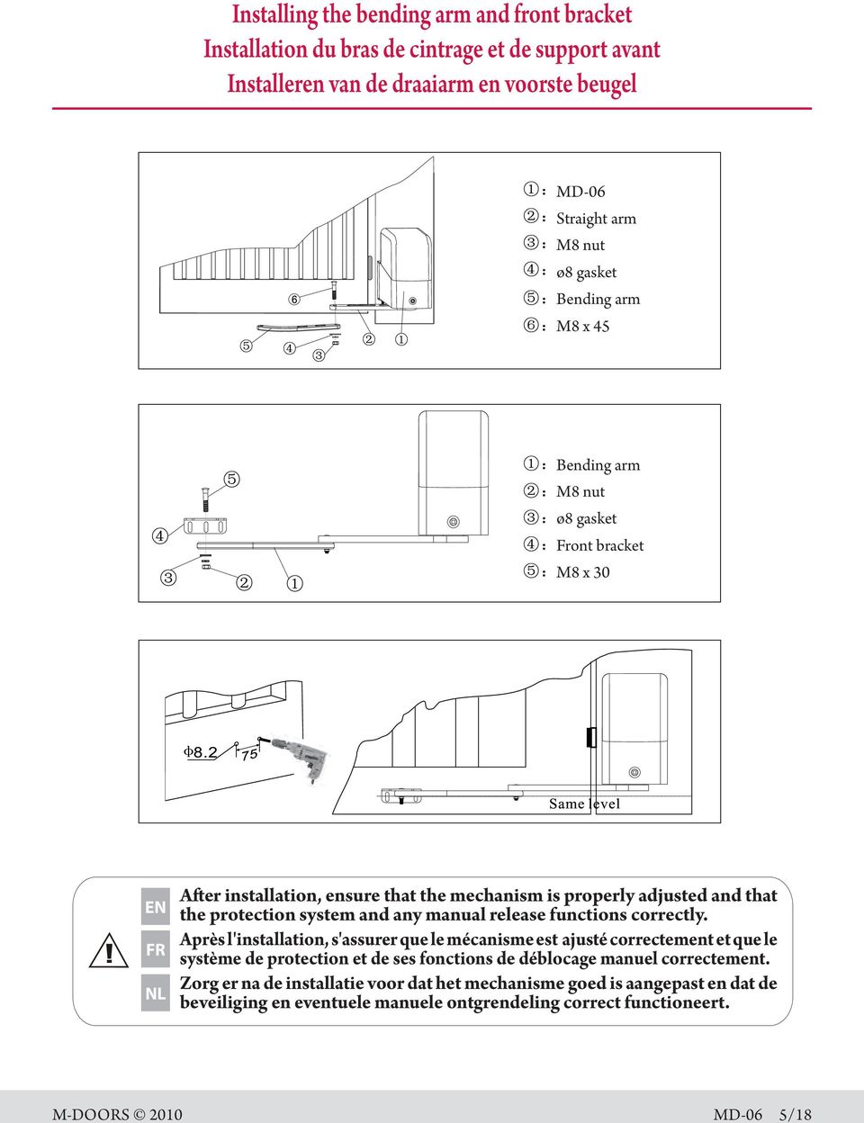 manual release functions correctly.