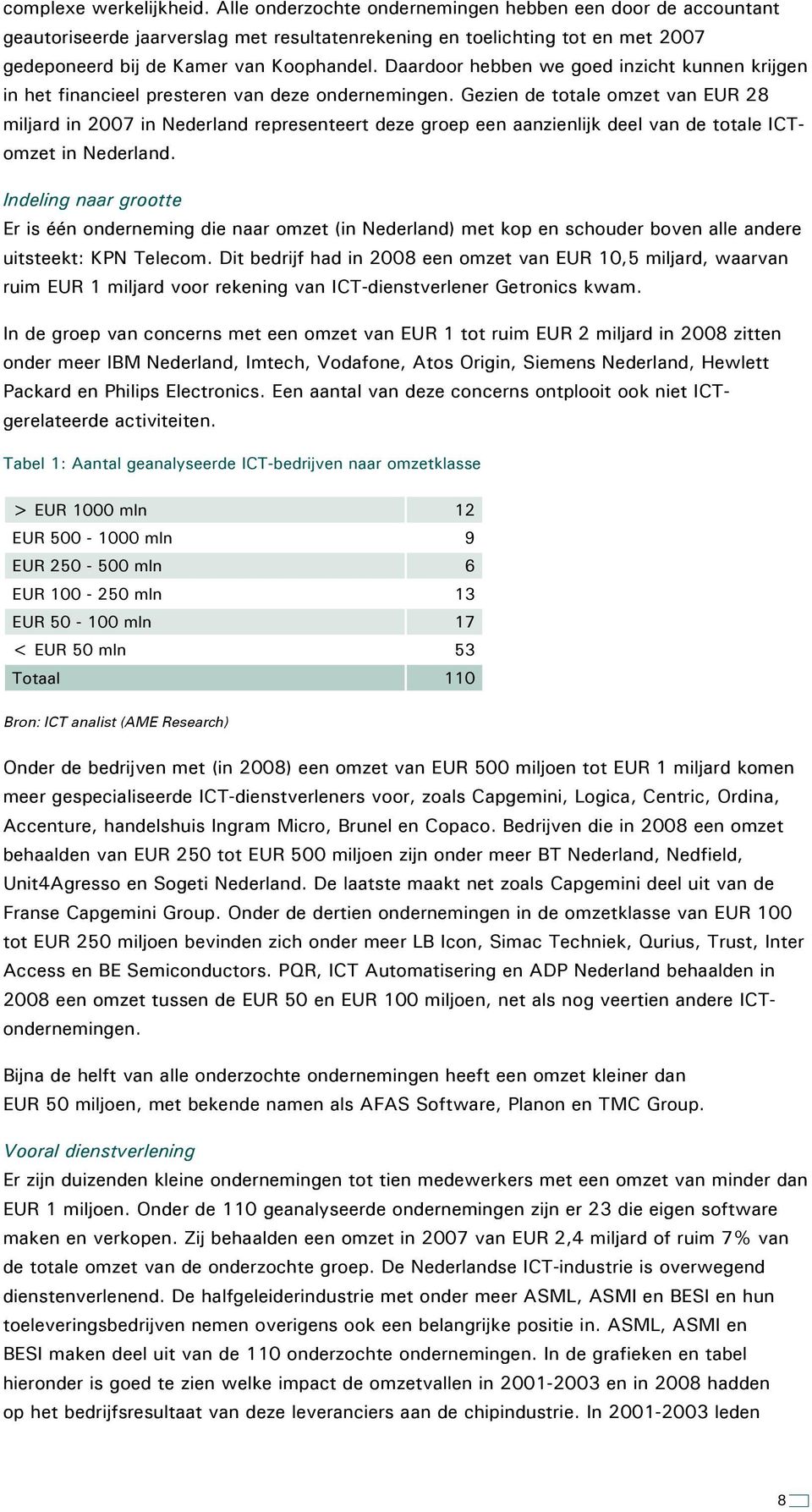 Daardoor hebben we goed inzicht kunnen krijgen in het financieel presteren van deze ondernemingen.