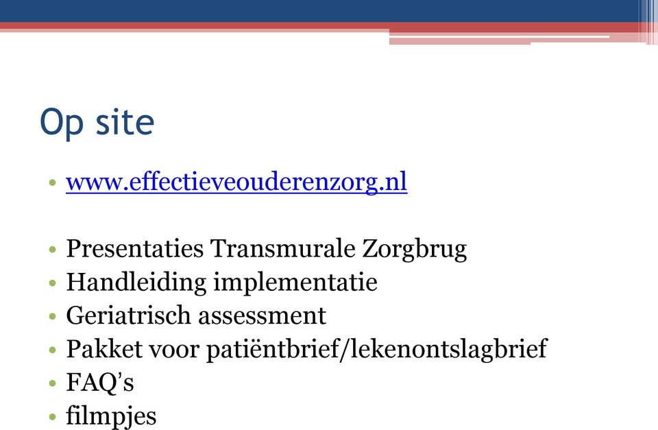 Handleiding implementatie Geriatrisch