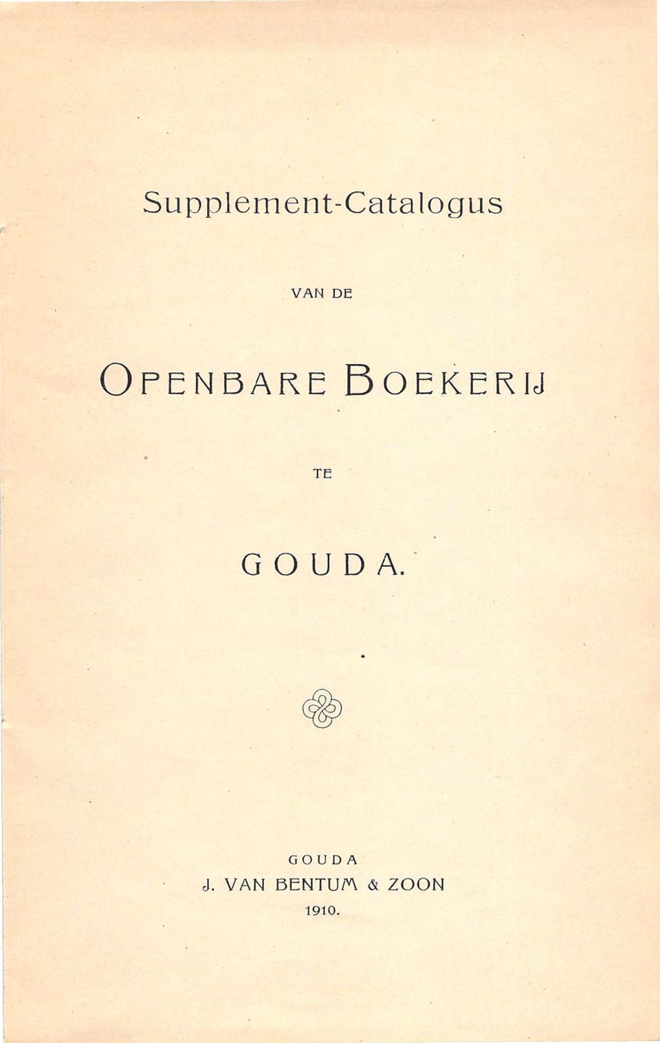 BoEKERIJ TE G 0 U D A.