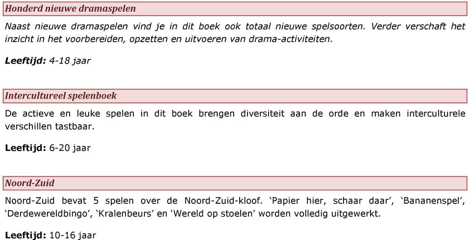 Leeftijd: 4-18 jaar Intercultureel spelenboek De actieve en leuke spelen in dit boek brengen diversiteit aan de orde en maken interculturele