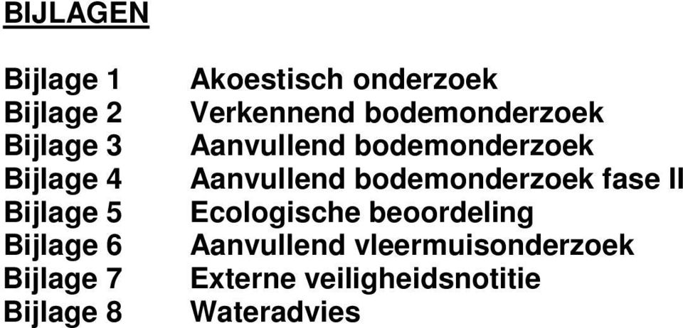 Aanvullend bodemonderzoek Aanvullend bodemonderzoek fase II Ecologische