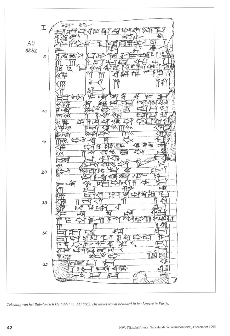 O,l'''ll/' Dit tablet wordt bewaard in het Louvre in Pariis.